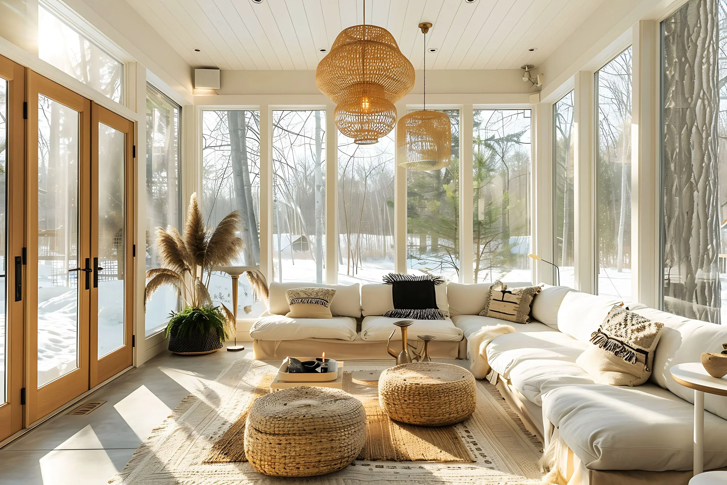 Four-season sunroom by Four Seasons, wintertime view