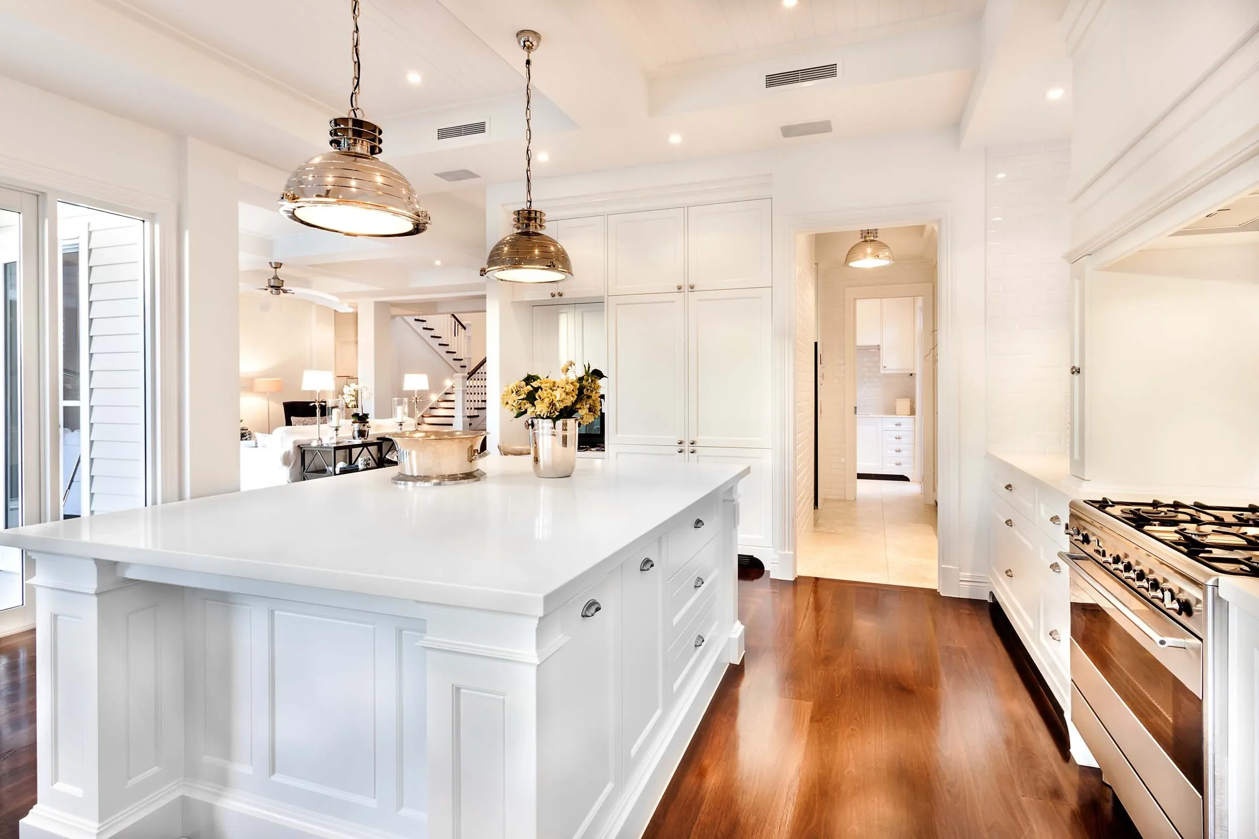 Renovated kitchen with bright white interior